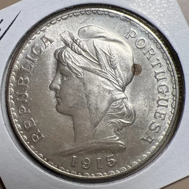 1915 Portugal - Silver 1 Escudo - UNC