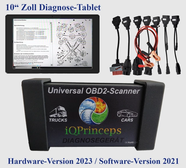 KFZ PROFI Diagnosegerät PKW LKW 60 Hersteller inkl Tablet-PC Fehlerauslesegerät