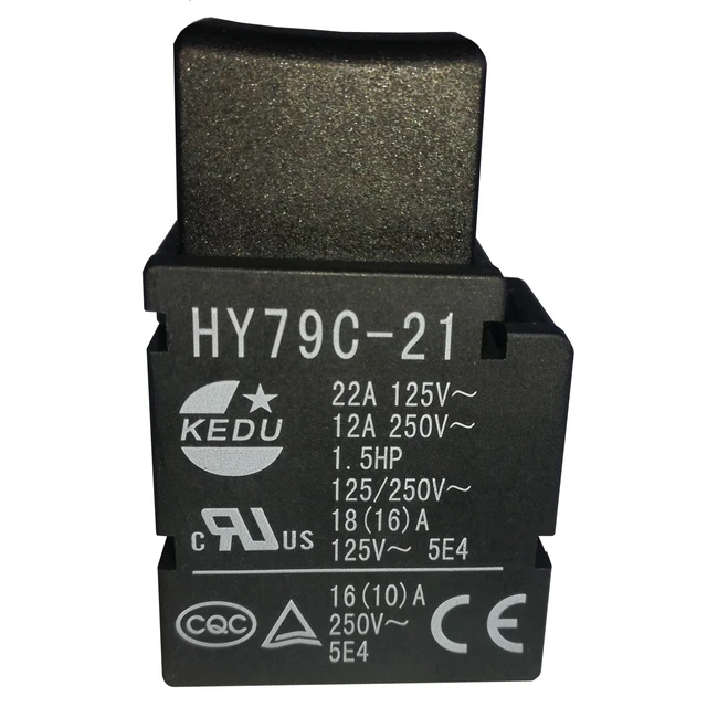 Produktbild von 2x KEDU HY79-21 Drucktastenschalter – 1,5 PS, 125/250V, 22A/12A, Wasserdicht