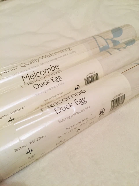 laura ashley wallpaper 3 rolls melcombe duck egg W071539-A/1