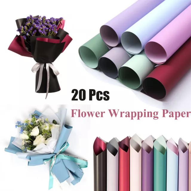 20Pcs Waterproof Flower Gift Wrapping Paper Florist Bouquet