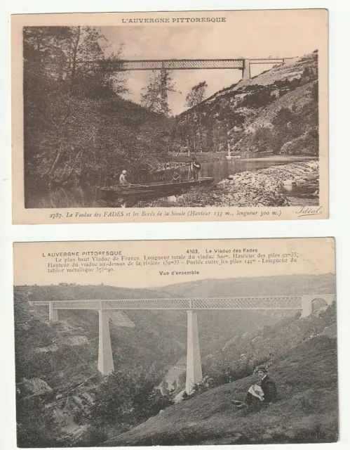 2 CPA - VIADUC DES FADES - VALLE DE LA SIOULE - N° 2787 et 4303 - ANIMATIONS