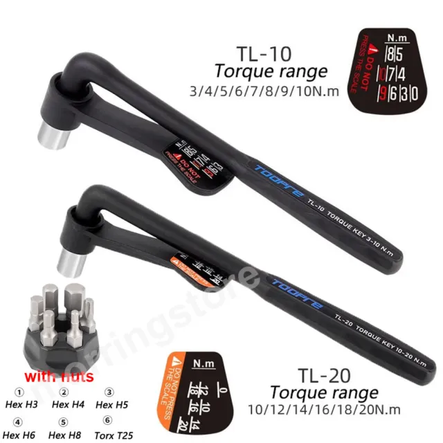 Bike Bicycle Torque Wrench Allen Key Tools Socket Set Fit for 3Nm-10Nm/10Nm-20Nm