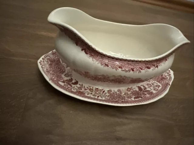 Villeroy & Boch Burgenland rot Sauciere mit Ablage neuwertig