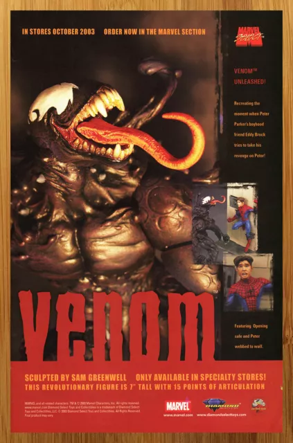2003 Marvel Select Ultimate Venom w/ Spider-Man Figure Print Ad/Poster Promo Art