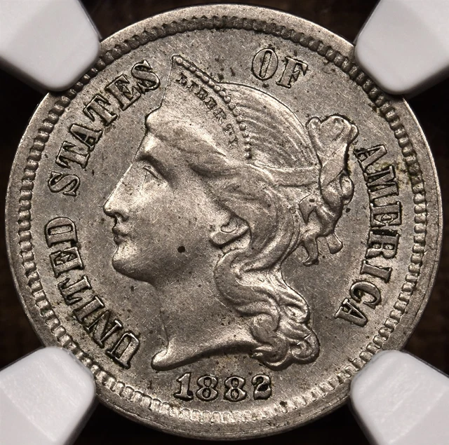 1882 Tough Date Proof 3 cent nickel, NGC PR58, orig & choice+ DavidKahnRareCoins 1882 Tough Date Proof 3 cent nickel, NGC PR58, orig & choice+ DavidKahnRareCoins