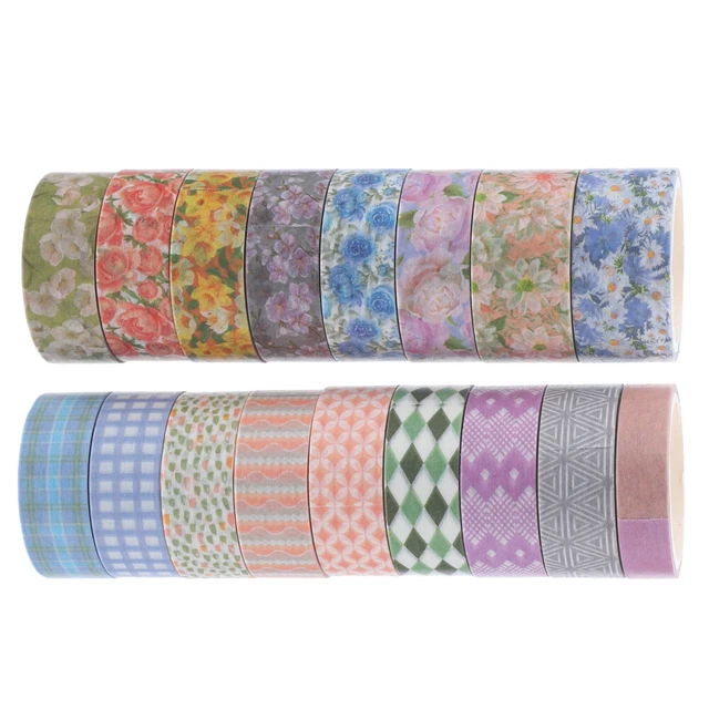 17 rouleaux de ruban de motif de fleur délicat bricolage de la main de la main