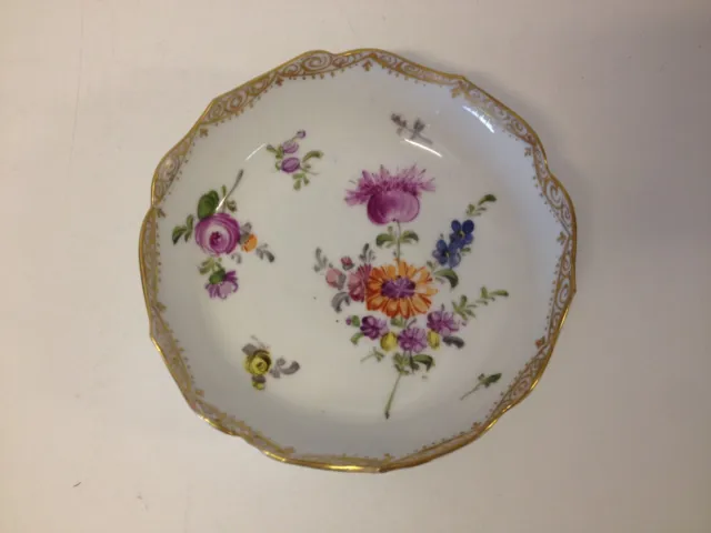 Antique 19th Cent. German Porcelain Ernst Teichert Cup & Saucer w/ Floral Dec. 2
