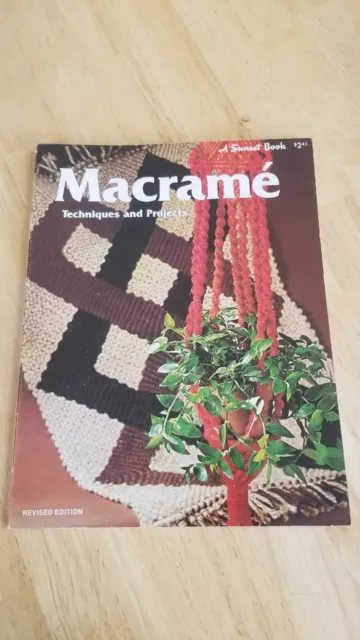 Libro de artesanía MACRAME Techniques & Projects Sunset 1976 80 páginas vintage