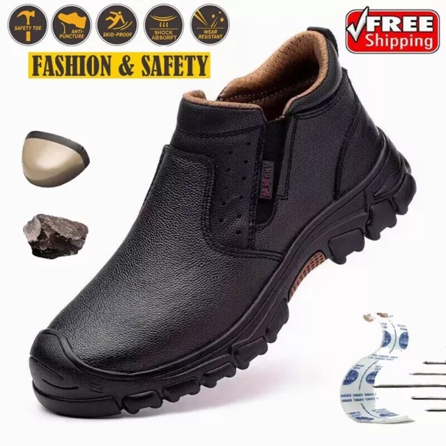 Mens Safety Shoes Composite Toe Work Shoes Waterproof Boots Oil-Resistant Shoes