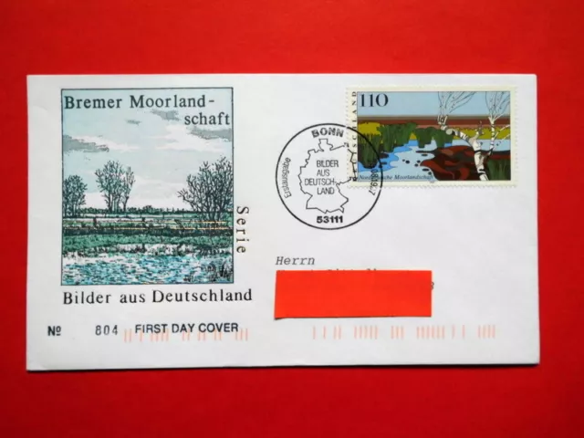 Brief Ersttagsbrief Ganzsache BRD 1997 Bremer Moorlandschaft Mi. Nr. 1945 FDC St