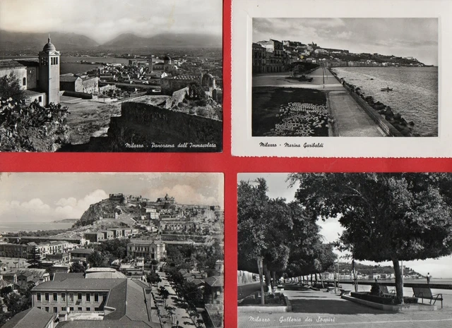 MILAZZO  - LOTTO DI 7 CARTOLINE VIAGGIATE D'EPOCA BN - vedi  tutte le foto