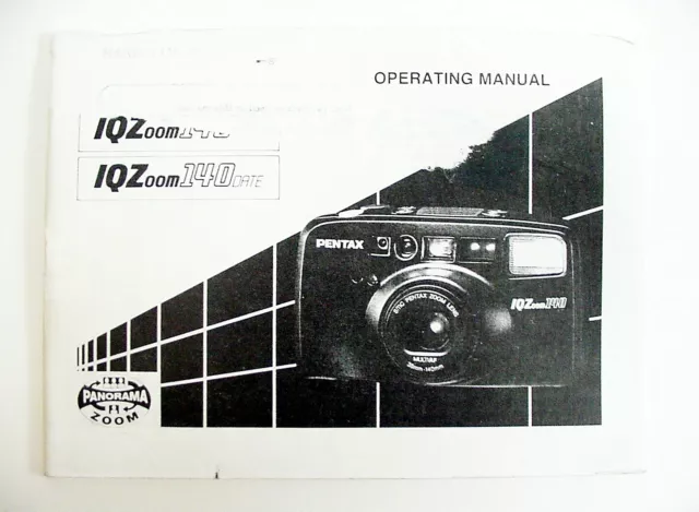 Pentax IQ Zoom 140 Instruction Book | 1994 | 55pg | Pics Text | $7.25 |