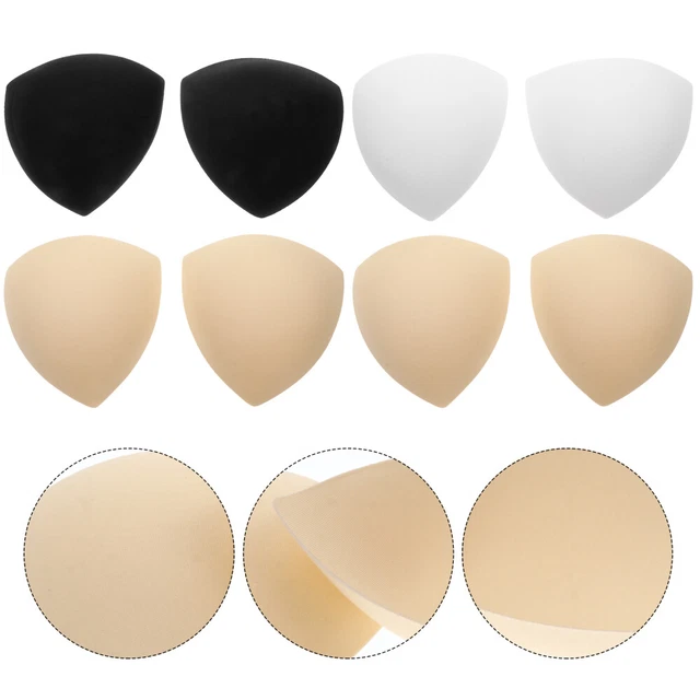 4 paia reggiseno cuscinetti reggiseno inserti coppa reggiseno sportivo (nero, bianco, carnagione)