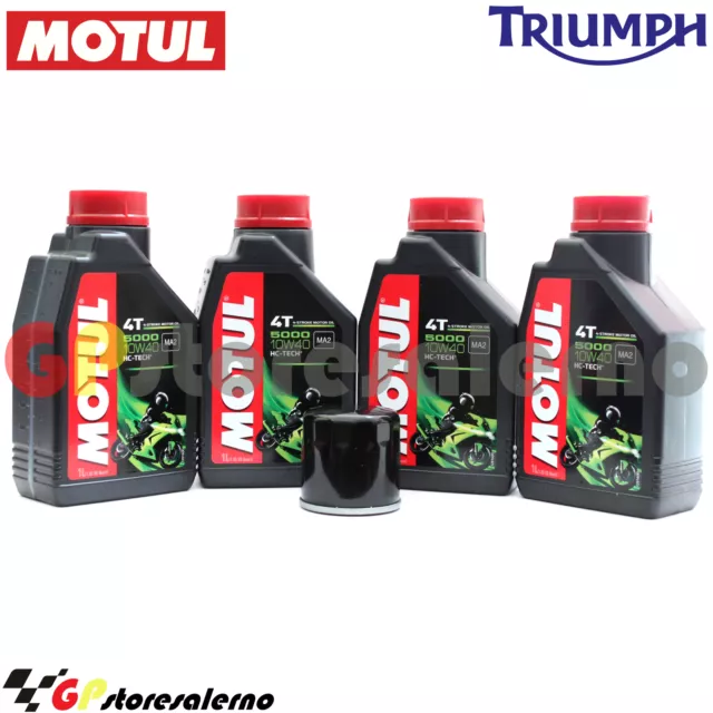 Kit Tagliando Olio + Filtro Motul 5000 10W40 Triumph 900 Bonneville T100 2017