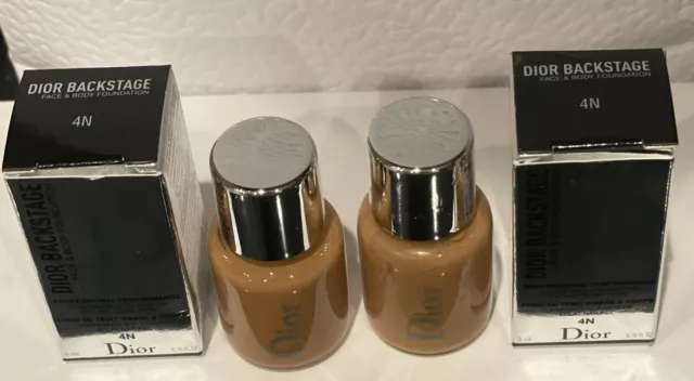 2 Dior BackStage Each 5ml Face & Body Foundation Mini 0.16 oz Color 4N Neutral