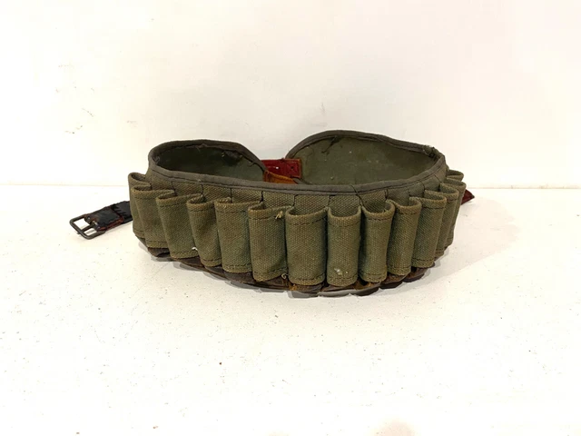 Ancienne Cartouchière De Chasse En Cuir - Objet Décoratif Chasseur, Bon état