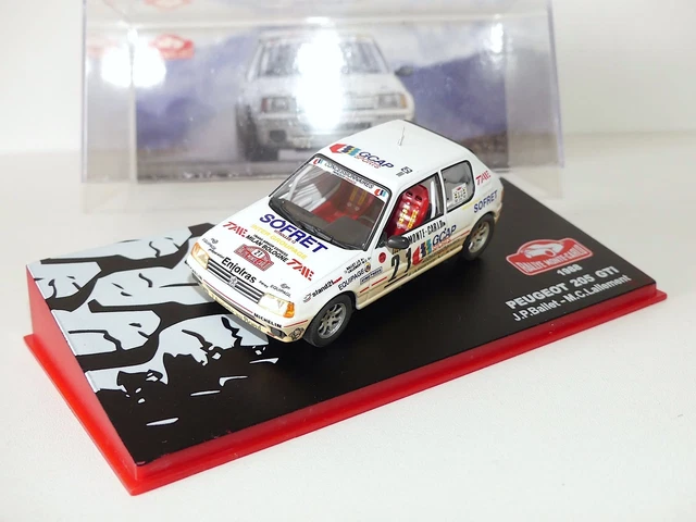 Maquette Peugeot 205 GTI Rallye Monte-Carlo 1988 IXO 1/43 - #21 Ballet/Lallement, Occasion