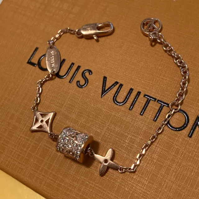 Louis Vuitton Sweet Monogram In My Heart Bracelet Gold Pink M65824 Auth