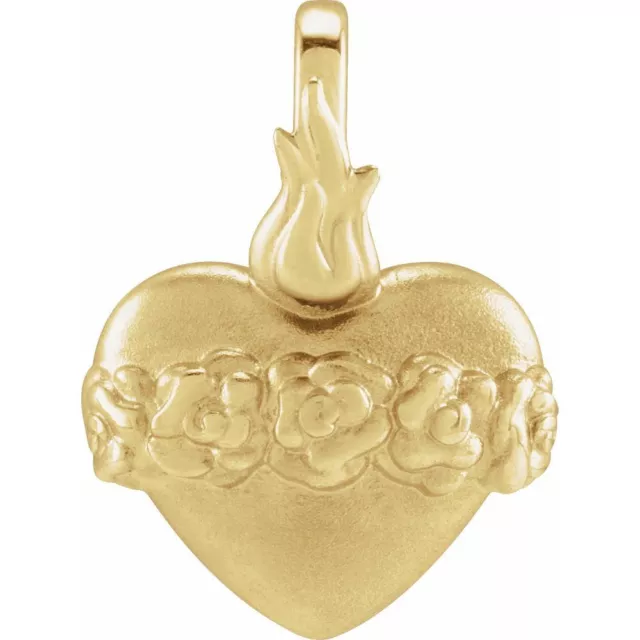 14K Yellow Gold Immaculate Heart Of Mary Pendant