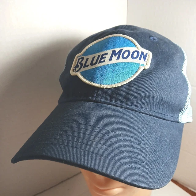 Blue Moon  Beer Mesh Cap Trucker Hat Coors Brewing Orange Slice Blue Adjustable