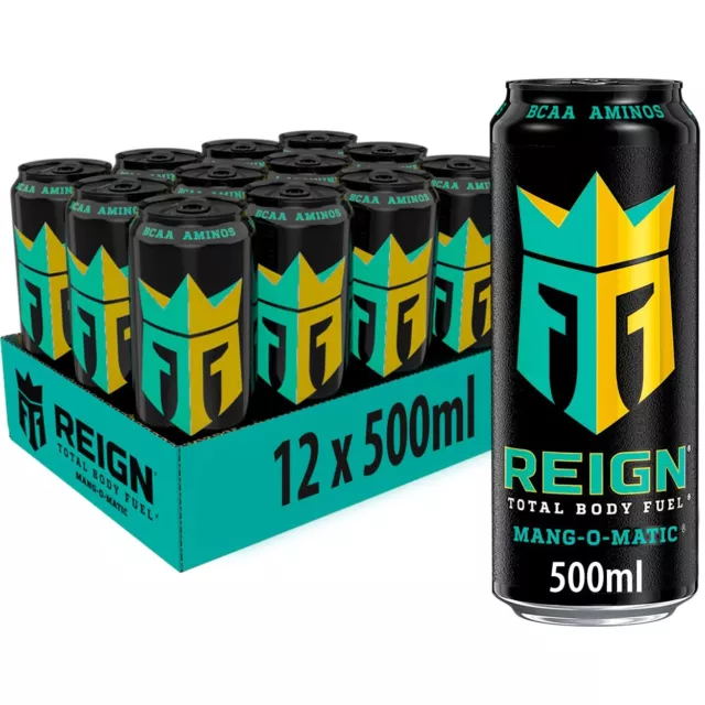 Reign Mang-O-Matic Energy Drink Mango 11 x 500 ml incl. deposito cauzionale di 2,75 € NUOVO MHD 04/24