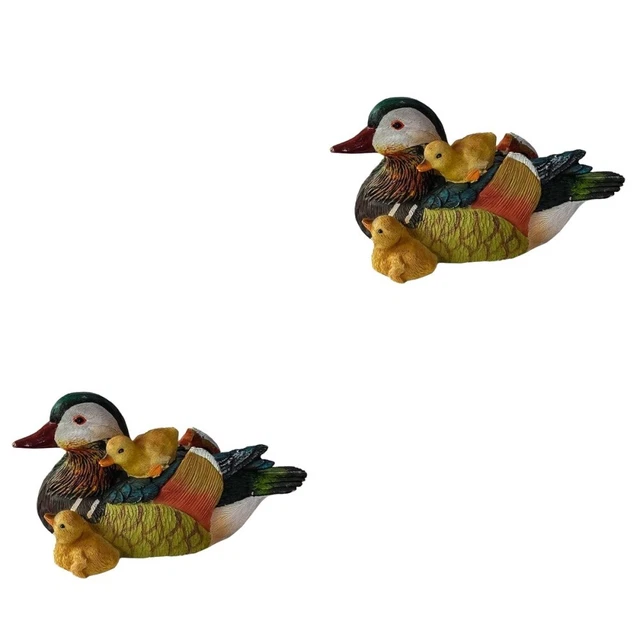 Set 2 Mini Pond Duck Miniature Duck Figurines Artificial Duck Outdoor Decor Bait
