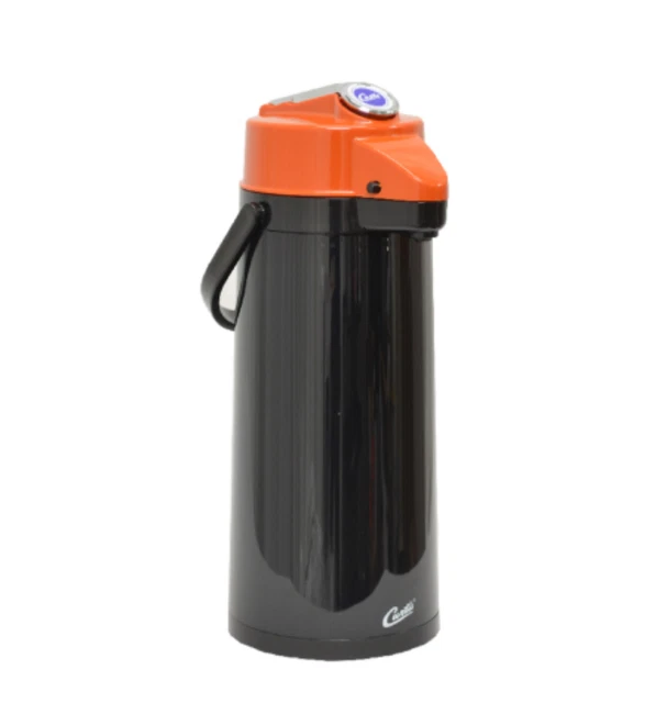 New Wilbur Curtis 2.2L ThermoPro Glass Lined Airpot w/ Lever and Decaf Lid
