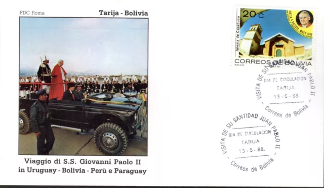 240- Fdc Vatican Visite Pape Jean Paul Ii   En  Bolivie