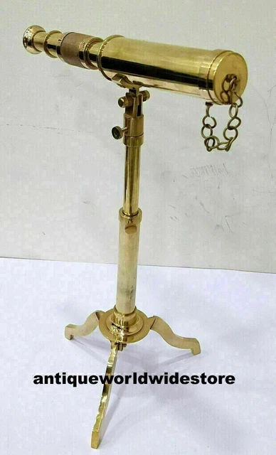 Vintage Brass Telescope Antique collectible Telescope With Nautical Brass Stand.