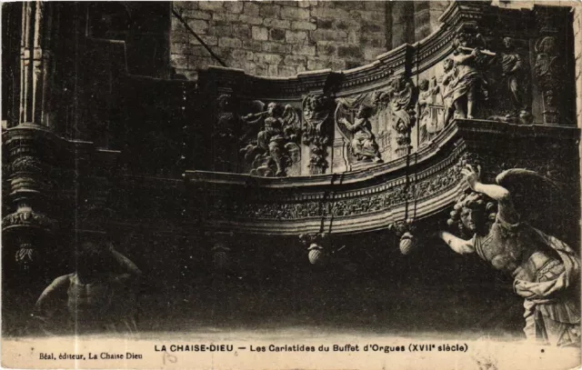 CPA La CHAISE-DIEU - Les Cariatides du Buffet d'Orgues (XVII siecle) (585385)