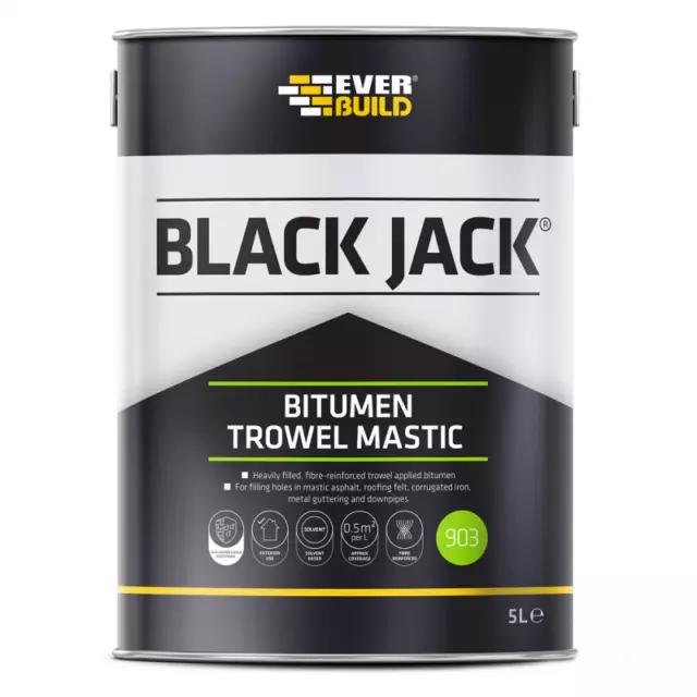 Everbuild 903 Black Jack Bitumen Trowel Mastic Roof Repair In Multiple Sizes