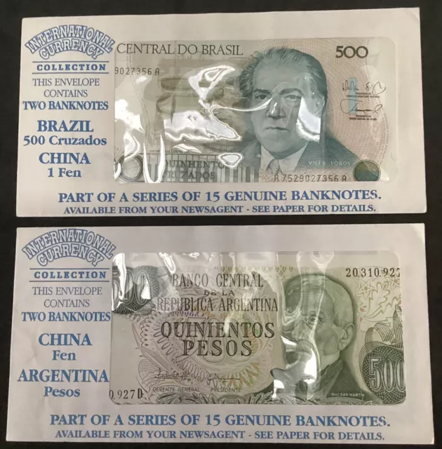 International Currency Collection Two Uncirculated Banknote Sets x 2