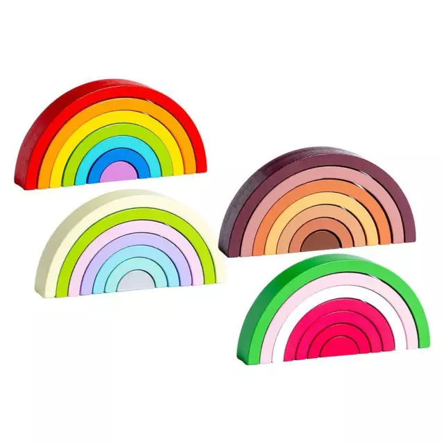 Set da gioco per ponte ad arco impilatore in legno arcobaleno che impila i