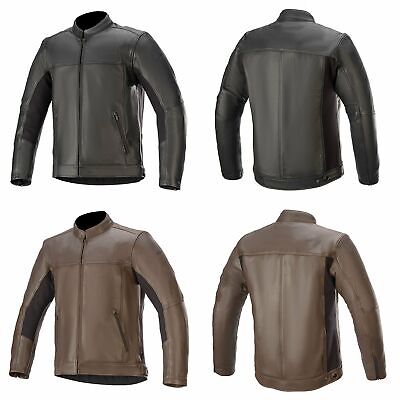 Alpinestars ALPINESTARS GIACCA IN PELLE NERA TOPANGA CAFE RACER VINTAGE TAGLIA L 