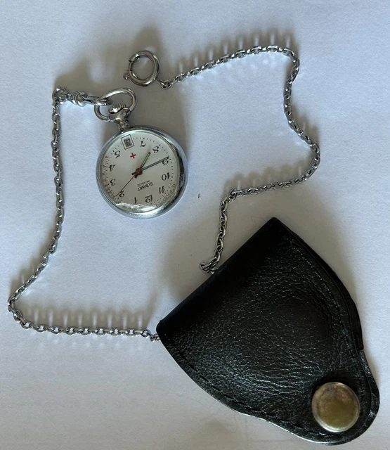 Ancienne Montre De Poche Ou Montre Gousset Avec Chatelaine SYSTEM - Mécanique Manuelle, Très Bon état D'occasion, Fabrication Française