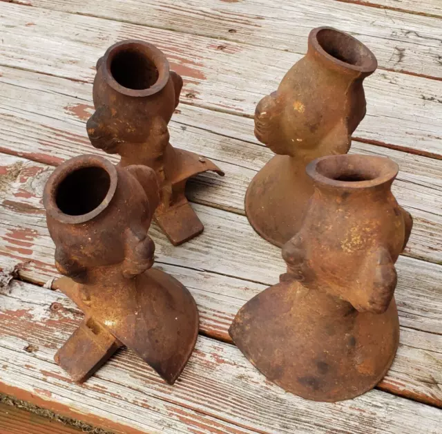 Antique Bathtub Feet Eagle Claw Ball Cast Iron MATCHED Set Very Nice Condition