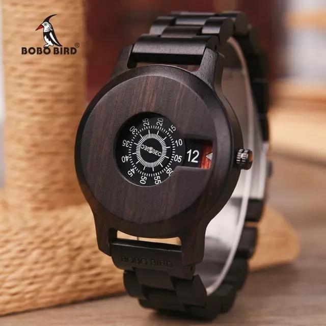 BOBO BIRD Mens Wooden Luxury Quartz Wristwatches Unique Wood Watch