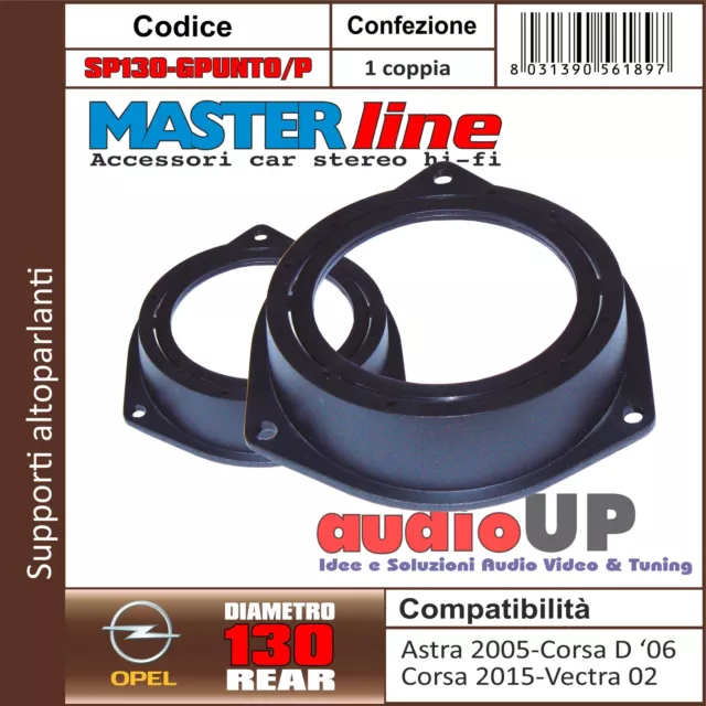 SUPPORTI ADATTATORI ALTOPARLANTI 130 mm OPEL ASTRA H 2005 IN POI COPPIA SUPPORTI