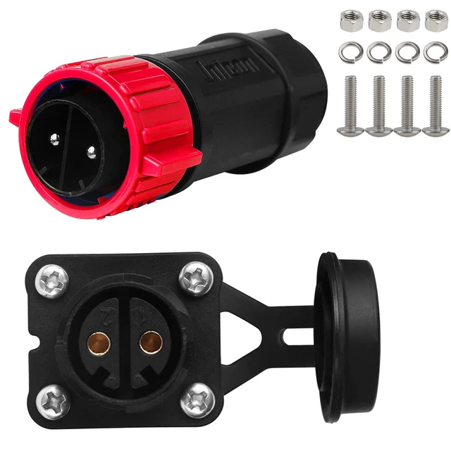 2 Pin 50Amp Trolling Motor Plug Receptacle Set, 12/24/36/48 Volt