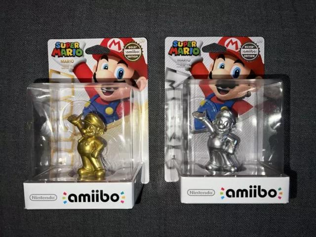 Nintendo amiibo Mario Gold und Silber GOLD SILVER Mario NEU OVP SEHR GUT