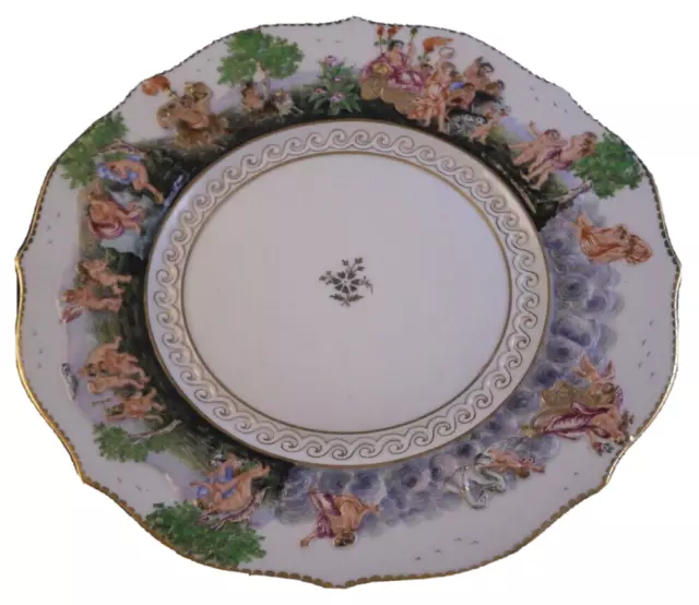 Ancien Doccia Porcelaine Capodimonte Soulagement Design Plaque Porzellan Scenic