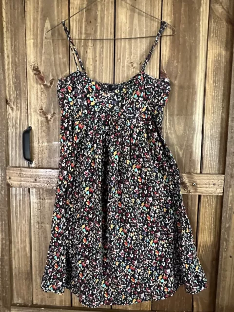 O’Neill Rilee Sundress Coverup Size Large L Dark Floral Short Summer Cotton