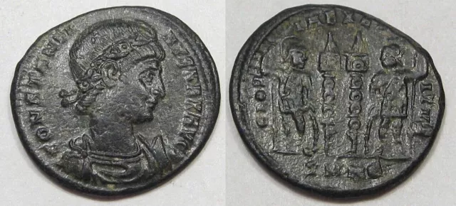 Romano: Constantius II 354 Anuncio Rev. Gloria Exercitus. #39