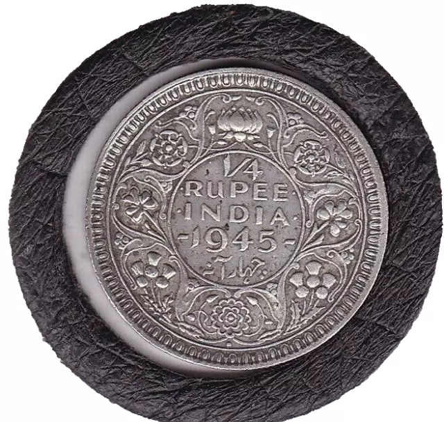 Sharp  India   1944   One  Quarter  Rupee   -   Silver  (50%)   Coin