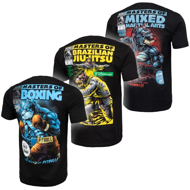 T-shirt uomo PIT BULL WEST COAST PitBull boxing MMA BJJ Muay Thai nera
