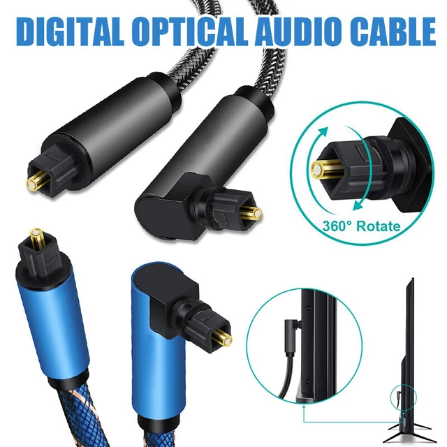 5.1 Digital Optical Audio Cable 90 Degree Right Angle Toslink Cable SPDIF B