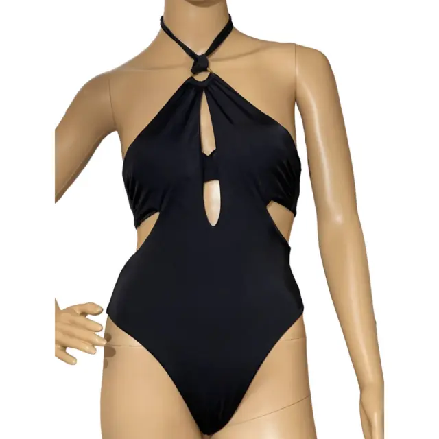 Lagent by Agent Provocateur Adrina Women's XS Black Halter with Cutout Swimsuit