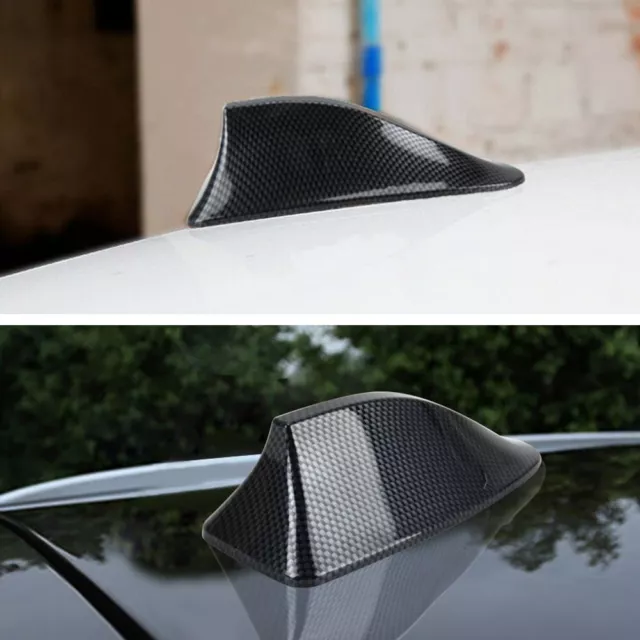 Shark Fin Roof Antenna Aerial FM/AM Radio Signal Car Trim Universal Carbon Fiber