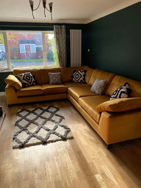 DFS TAHITI Velvet silver RHF 3 Seater Sofa Power 2 Seat 2 Piece